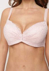 Różowy Koronkowy Biustonosz z Regulowanymi Ramiączkami i Metalową Zawieszką z Cyrkoniami Vanesti. Czerwone biustonosze Renee, bez wzorów, z koronki. Za 29.99 zł.