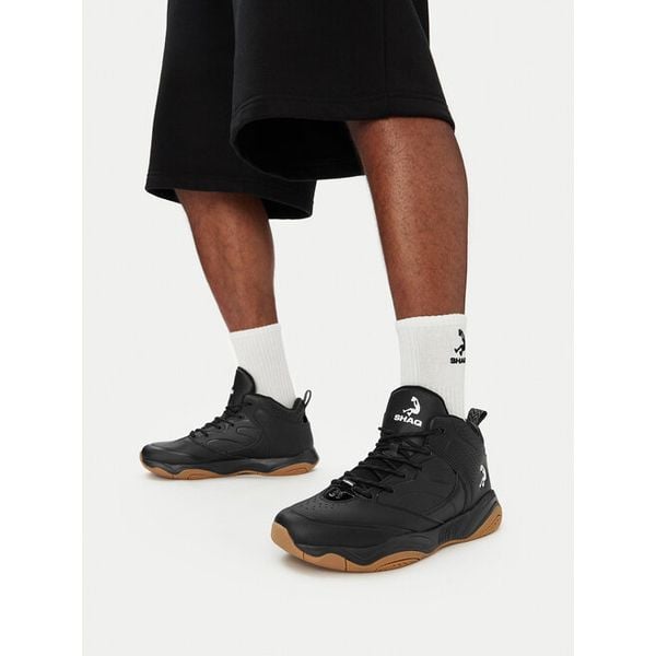 Buty do koszykówki SHAQ. Czarne buty sportowe męskie Shaq, bez wzorów, bez zapięcia, do koszykówki. Za 249.99 zł.