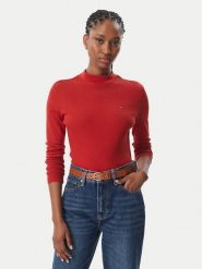 Tommy Hilfiger Bluzka Cody WW0WW47307 Czerwony Slim Fit. Czerwone bluzki damskie Tommy Hilfiger, s, bez wzorów, z bawełny, bez kołnierzyka, bez ramiączek. Za 211.99 zł.