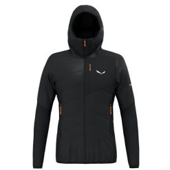 Kurtka Sportowa Męska Salewa Ortles Hyb Twr. Czarne kurtki sportowe męskie Salewa, na zimę, l, bez wzorów, z materiału, z kapturem, trekkingowe. Za 941.29 zł.