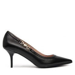 Szpilki LOVE MOSCHINO. Czarne szpilki damskie Love Moschino, bez wzorów, bez obcasa, na szpilce, bez zapięcia. Za 699.99 zł.