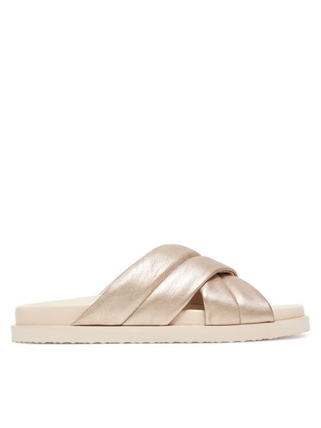 HÖGL Klapki Tessa 9-100821 Złoty. Żółte klapki damskie HÖGL, bez wzorów, ze skóry, bez obcasa, bez zapięcia. Za 699.99 zł.