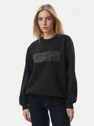 Tommy Jeans Bluza DW0DW23579 Czarny Regular Fit. Czarne bluzy damskie Tommy Jeans, m, bez wzorów, z bawełny, bez ramiączek, bez kaptura. Za 489.99 zł.