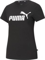 Puma Koszulka damska PUMA ESS LOGO TEE PUMA BLACK S. Czarne bluzki damskie Puma, s, bez wzorów, bez kołnierzyka, bez ramiączek. Za 82.99 zł.