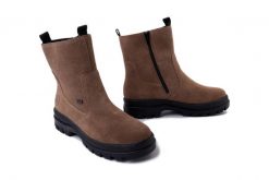 RIEKER TEX X8250-64 beige, botki damskie. Brązowe botki damskie Rieker, na zimę, bez wzorów, bez obcasa, bez zapięcia. Za 499.90 zł.