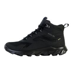 Buty do chodzenia męskie Ecco Mx Mid Gtx. Czarne buty zimowe męskie ecco, bez wzorów, z materiału, bez obcasa, bez zapięcia. Za 822.00 zł.