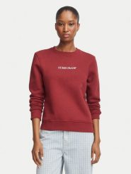 Guess Bluza W4YQ10 KC811 Bordowy Regular Fit. Czerwone bluzy damskie Guess, m, z aplikacjami, z bawełny, bez ramiączek, bez kaptura. Za 269.99 zł.