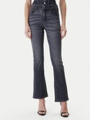 Guess Jeansy W6RA3I D6921 Szary Wide Leg. Szare jeansy damskie Guess, z aplikacjami, z bawełny. Za 619.99 zł.