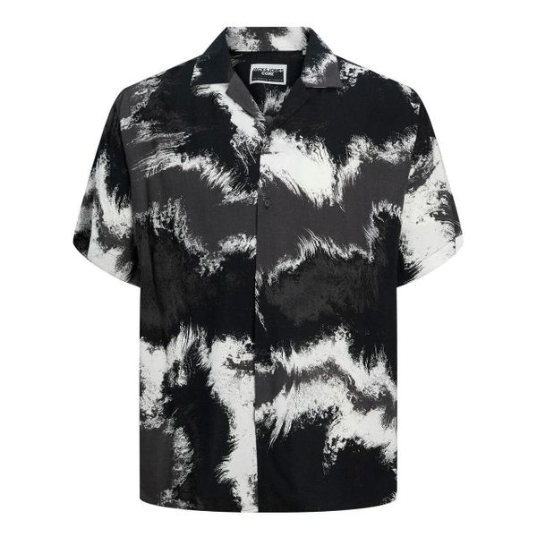 Koszula Jack & Jones Hawaiano asfalt. Szare koszule męskie Jack&Jones, na lato, l, bez wzorów, z jeansu, bez kołnierzyka, bez ramiączek. Za 177.62 zł.