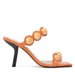Klapki Loretta Vitale. Brązowe klapki damskie Loretta Vitale, bez wzorów, bez obcasa, bez zapięcia. Za 399.99 zł.