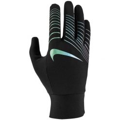 Lekkie Rękawice Zimowe DriFIT Dla Kobiet. Czarne rękawiczki damskie Nike, bez wzorów. Za 242.99 zł.
