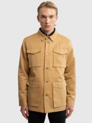 Kurtka męska z dodatkiem lnu brązowa Platos 802. Brązowe kurtki sportowe męskie BIG STAR, l, bez wzorów, z bawełny, bez kaptura. W wyprzedaży za 119.99 zł.