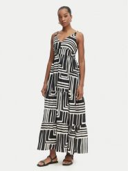 Iconique Sukienka letnia Cote D'Azur IC26-109 Czarny Relaxed Fit. Czarne sukienki damskie Iconique, na lato, l, w ażurowe wzory, z wiskozy, bez kołnierzyka, bez ramiączek. Za 429.99 zł.