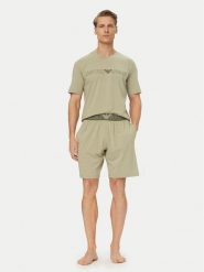 Emporio Armani Underwear Piżama EM000400 AF18890 U8046 Zielony Regular Fit. Zielone piżamy męskie Emporio Armani Underwear, l, bez wzorów, z bawełny, bez kołnierzyka, bez ramiączek. Za 439.99 zł.