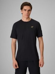 4F Koszulka treningowa szybkoschnąca męska 4F x Robert Lewandowski - czarna XXL. Czarne t-shirty męskie 4F, l, bez wzorów, z materiału, bez kołnierzyka, bez ramiączek. Za 129.99 zł.