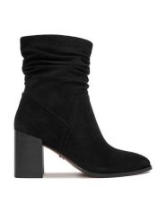Nine West Botki CEO-JAMILAH-01 Czarny. Czarne botki damskie Nine West, bez wzorów, z materiału, bez obcasa, na słupku, bez zapięcia. Za 269.99 zł.