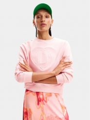 Desigual Bluza Travis 24SWSK30 Różowy Regular Fit. Czerwone bluzy damskie Desigual, xl, bez wzorów, z bawełny, bez ramiączek, bez kaptura. Za 179.99 zł.