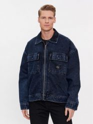 Calvin Klein Jeans Kurtka jeansowa J30J324575 Granatowy Boxy Fit. Niebieskie kurtki męskie Calvin Klein Jeans, m, bez wzorów, z bawełny, bez kaptura. W wyprzedaży za 469.99 zł.