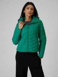 4F Kurtka z wypełnieniem syntetycznym damska - zielona XL. Zielone kurtki sportowe damskie 4F, xl, bez wzorów, z materiału, bez ramiączek, bez kaptura. Za 269.99 zł.