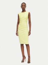 Rinascimento Sukienka koktajlowa CFC0127683003 Żółty jasny Slim Fit. Żółte sukienki damskie Rinascimento, m, bez wzorów, z syntetyku, wizytowe, bez kołnierzyka, bez ramiączek. Za 449.99 zł.