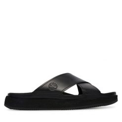 Klapki Timberland. Czarne klapki męskie Timberland, bez wzorów, bez zapięcia. Za 499.99 zł.