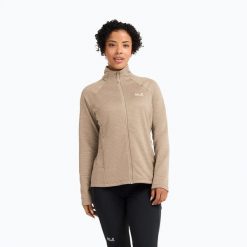 Bluza polarowa damska Jack Wolfskin Anytrail Full Zip. Brązowe bluzy damskie Jack Wolfskin, s, bez wzorów, z materiału, bez ramiączek, bez kaptura. Za 399.99 zł.
