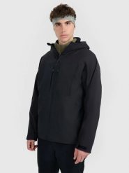 KURTKA TREKKINGOWA MĘSKA 4F Z KAPTUREM TTJAM1010 XXL. Czarne kurtki sportowe męskie 4F, m, bez wzorów, z dresówki, z kapturem, do biegania. Za 221.40 zł.