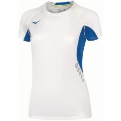 Premium T-shirt damski Mizuno JPN. Białe t-shirty damskie Mizuno, bez wzorów, sportowe, bez kołnierzyka, bez ramiączek. Za 166.50 zł.