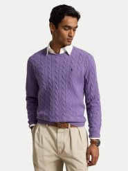 Polo Ralph Lauren Sweter 710876762502 Fioletowy jasny Regular Fit. Fioletowe swetry męskie Polo Ralph Lauren, m, bez wzorów, z wełny, bez kołnierzyka, bez ramiączek. Za 1,199.00 zł.
