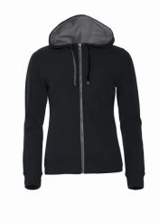 Clique Classic Hoody Full Zip Women – damska bluza z kapturem i pełnym zamkiem. Czarne bluzy damskie CLIQUE, s, bez wzorów, z bawełny, bez ramiączek, z kapturem. Za 337.15 zł.