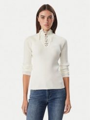Liu Jo Sport Sweter TF6082 MS63L Kremowy Regular Fit. Białe swetry nierozpinane damskie Liu Jo Sport, l, bez wzorów, z syntetyku, sportowe, bez kołnierzyka, bez ramiączek. Za 689.99 zł.