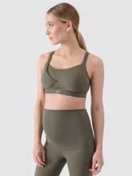 4F Biustonosz ciążowy treningowy ułatwiający karmienie damski - khaki XS. Brązowe bielizna sportowa damska 4F, l, bez wzorów, z dzianiny. W wyprzedaży za 69.99 zł.