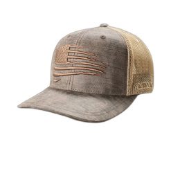 Czapka Trucker Ariat Patriot Flag. Brązowe czapki męskie Ariat, bez wzorów. Za 246.50 zł.