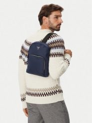 Guess Plecak HMMINY P6202 Granatowy. Niebieskie plecaki męskie Guess, z aplikacjami, z materiału. Za 364.99 zł.