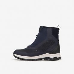 Buty turystyczne męskie Quechua SH900 Pro mountain Mid wodoodporne. Niebieskie buty zimowe męskie QUECHUA, na zimę, bez wzorów, bez obcasa, bez zapięcia. Za 449.99 zł.