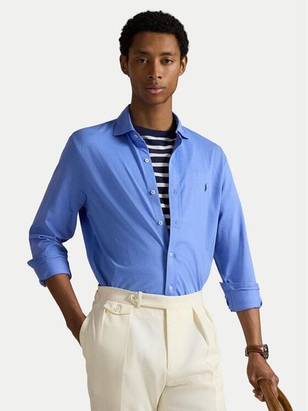 Polo Ralph Lauren Koszula 710899386004 Niebieski Slim Fit. Niebieskie koszule męskie Polo Ralph Lauren, m, bez wzorów, z bawełny, bez kołnierzyka, bez ramiączek. Za 449.99 zł.