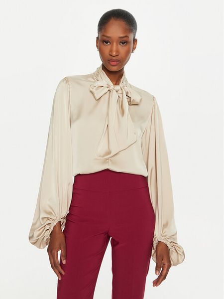 Rinascimento Bluzka CFC0121009003 Brązowy Regular Fit. Brązowe bluzki damskie Rinascimento, l, bez wzorów, z syntetyku, bez kołnierzyka, bez ramiączek. Za 209.99 zł.