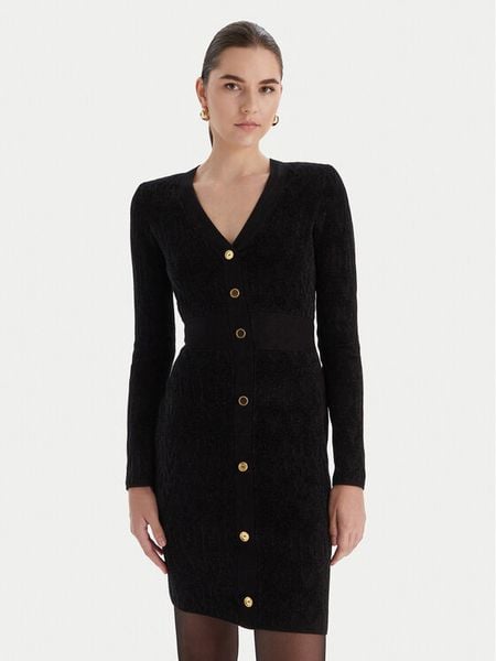 Marciano Guess Sukienka dzianinowa 5BGK04 5661Z Czarny Slim Fit. Czarne sukienki damskie Marciano Guess, z aplikacjami, z dzianiny, bez kołnierzyka, bez ramiączek. Za 869.99 zł.