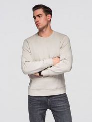Męska bluza dresowa BASIC z okrągłym dekoltem OM-SSBN-0271 -. Brązowe bluzy męskie Ombre Clothing, m, z aplikacjami, z bawełny, biznesowe, bez ramiączek, bez kaptura. W wyprzedaży za 118.99 zł.