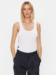 MICHAEL Michael Kors Top MS36P9U33D Biały Slim Fit. Białe topy damskie MICHAEL Michael Kors, m, bez wzorów, z wiskozy, bez kołnierzyka, bez ramiączek. Za 639.99 zł.