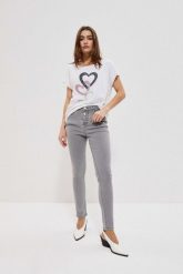 Jeansy push up szare. Szare jeansy damskie MOODO, bez wzorów, z bawełny, długie. W wyprzedaży za 38.99 zł.