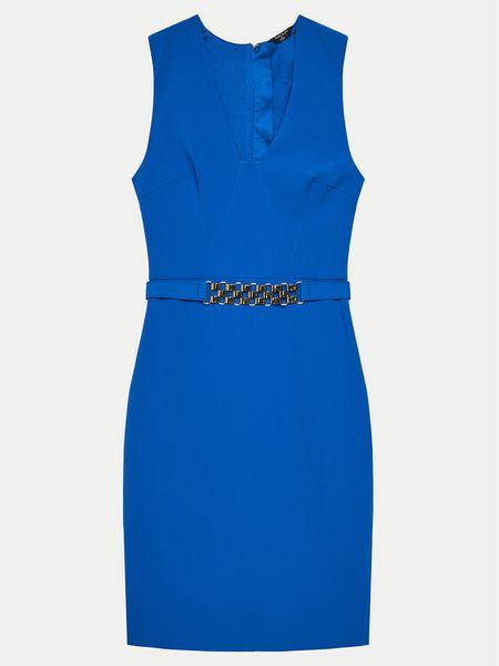 Marciano Guess Sukienka koktajlowa 4GGK31 7070A Granatowy Regular Fit. Niebieskie sukienki damskie Marciano Guess, z aplikacjami, z syntetyku, wizytowe, bez kołnierzyka, bez ramiączek. Za 679.99 zł.