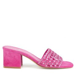 Klapki Eva Minge. Czerwone klapki damskie Eva Minge, bez wzorów, bez obcasa, bez zapięcia. Za 319.99 zł.