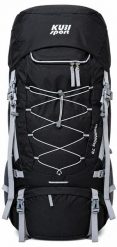 Plecak Mountains 75 L na wymagające górskie wędrówki. Czarne plecaki męskie KUBISPORT, bez wzorów, z materiału. Za 279.00 zł.