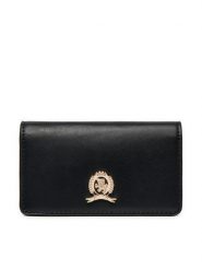 Tommy Hilfiger Portfel Luxe Leather Med Flap AW0AW16576 Czarny. Czarne portfele damskie Tommy Hilfiger, ze skóry. Za 259.99 zł.