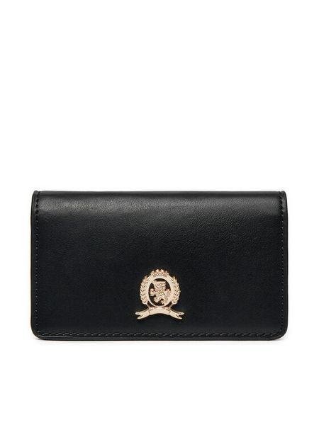 Tommy Hilfiger Portfel Luxe Leather Med Flap AW0AW16576 Czarny. Czarne portfele damskie Tommy Hilfiger, ze skóry. Za 259.99 zł.