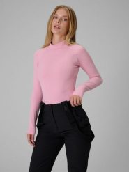 4F Bielizna termoaktywna bezszwowa (góra) damska - różowa XL/XXL. Czerwona bielizna sportowa damska 4F, l, bez wzorów, z materiału. Za 149.99 zł.