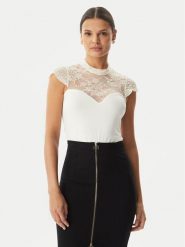 Rinascimento Body CFC0127525003 Biały Slim Fit. Białe body Rinascimento, bez wzorów, z syntetyku. Za 409.99 zł.