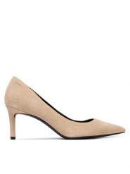 BOSS Szpilki Gracey 50557675 Écru. Szpilki damskie Boss, bez wzorów, ze skóry, bez obcasa, na szpilce, bez zapięcia. Za 899.99 zł.