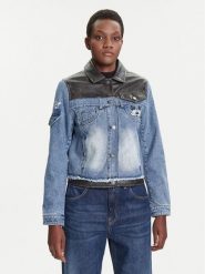 Desigual Kurtka jeansowa Contrast Mickey 25WWED16 Niebieski Regular Fit. Niebieskie kurtki damskie Desigual, xl, bez wzorów, z jeansu, bez kaptura. Za 509.99 zł.